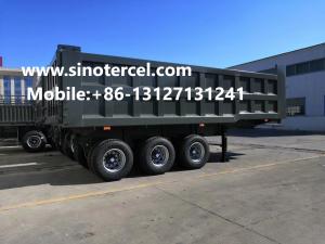 China 60T Tipper Semi Trailer 3 Axles Semi Flatbed Trailers Gray factory