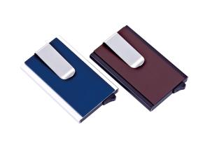 China RFID Blocking PU Aluminum Credit Card Holder With 8-10 Cards Capacity For Secure Organization factory
