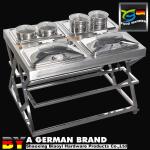 SS 304 Food Service Trolley Mobile Buffet Stations With 4 Electric Heating