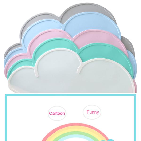 Anti Overflow Washable Reusable Silicone Food Placemat Baby Thick Silicone Placemats