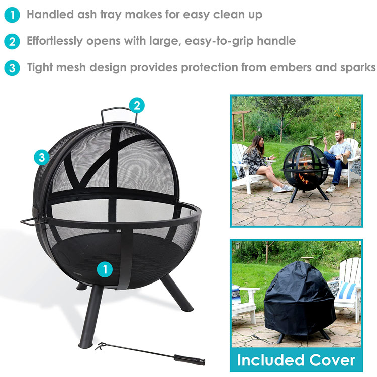 Outdoor Patio Backyard Garden Bonfire Firepit for Steel Wood Burning Charcoal Fire Pit