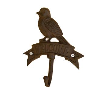 China Antique Wall Mount Bird shape Black Iron Coat Hooks factory
