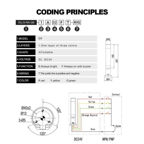 Led Crystal Machine Tower Lamp Warning Light Tower Luminous Efficiency 80 Lm/W Aluminium Alloy