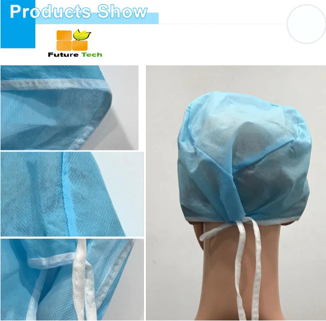 SMS PP 64 X 13cm Disposable Bouffant Cap Medical Hair Bouffant EN14683