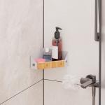 Single Tier Household Bathroom Caddy Organizer , Corner Shower Storage Rack