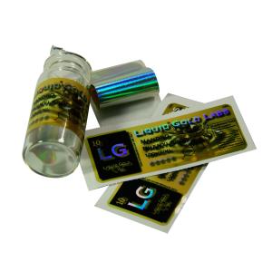 China Anti Counterfeit 60mm Wide Glass Vial Labels With Glossy Varnishing Surface factory