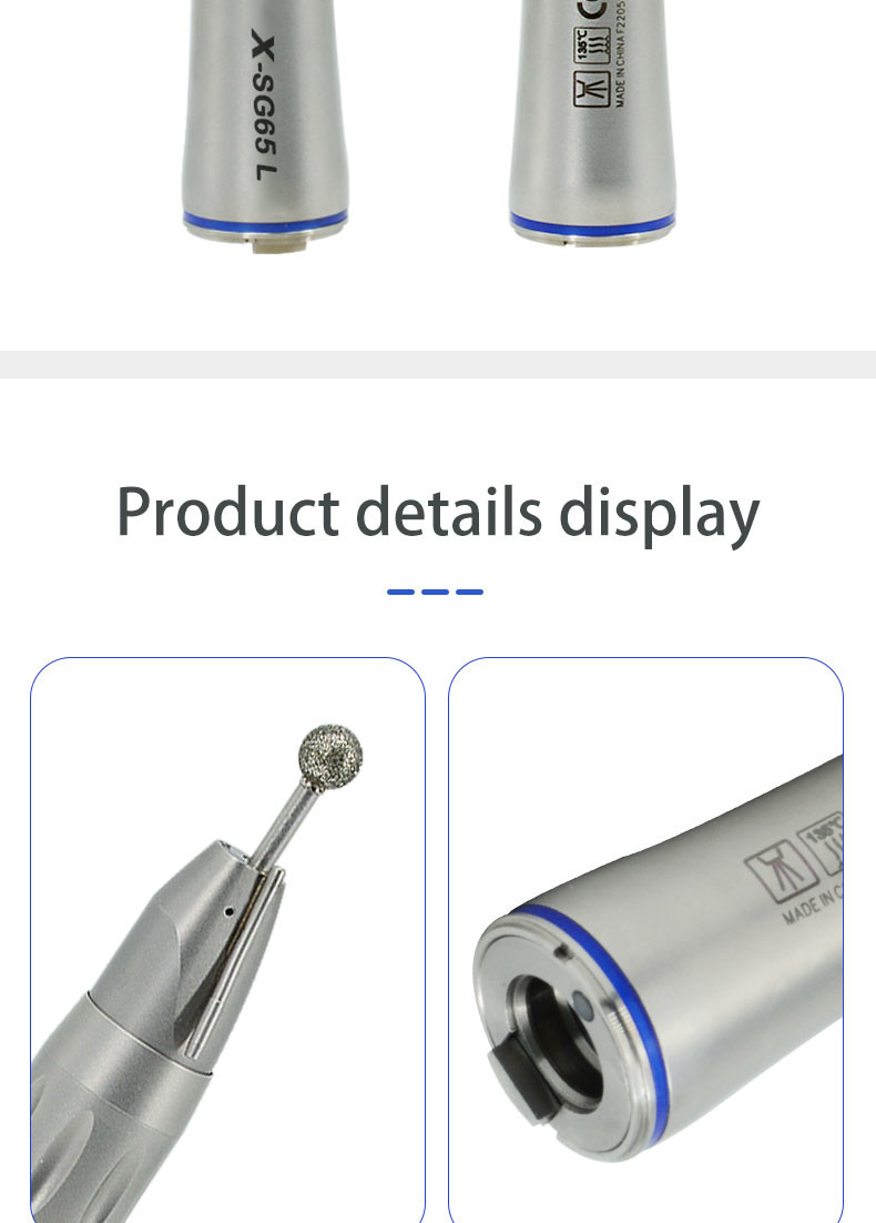 Durable Straight Nose Cone Handpiece , Stainless Steel Dental Handpiece Fiber Optic
