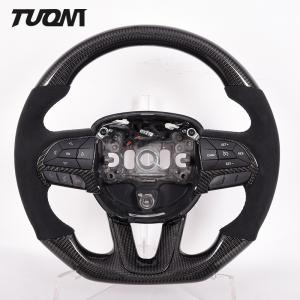 China ODM Ram Dodge Carbon Fiber Steering Wheel Black Alcantra 350mm factory