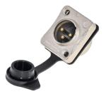 Waterproof IP65 XLR Connector 3 Pin Male Socket Gold-plated Contact Pin Zinc