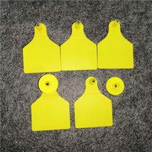 Waterproof Livestock Ear Tag for Cattle and Pig Identification in Yellow