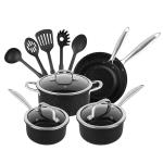 New Arrival Kitchen Stainless Steel 13 Pieces Nonstick Cookware Set Triple-layer