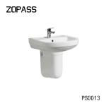 Bathroom Wall Hung Pedestal Sinks Hand Painted Porcelain Basin For Hand Wash