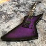 Custom Grand Flamed Maple Top Electric Guitar In Purple Color