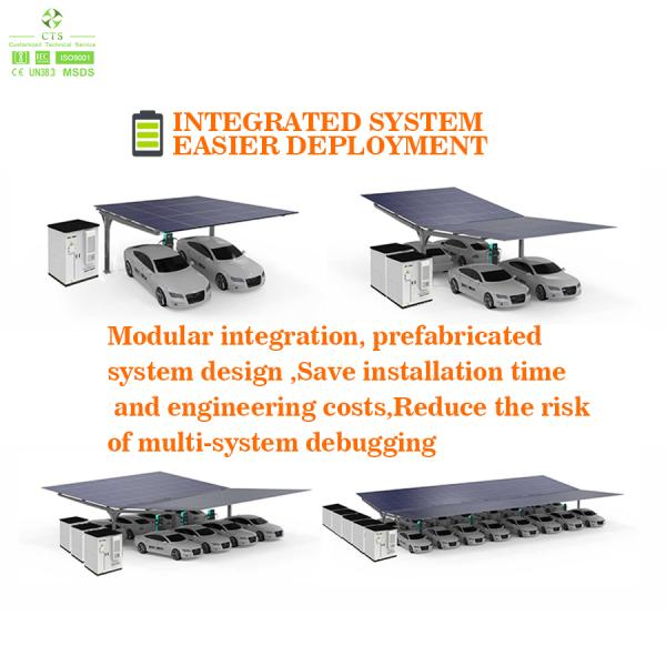 China CTS Intergrated Solar EV Charging Station Solutions Solar DC EV Charger With Energy Storage Battery System and Solar PV Panels factory