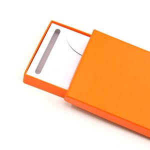 Rigid Rectangular Gift Box Orange Lid And Base Packaging Box For Ties And