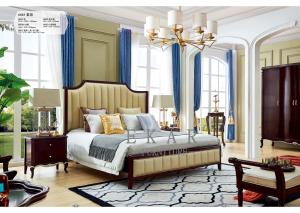 China King Size Simple Design Leather Headboard Wooden Divan Bed factory