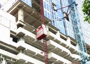 China 100m Single Cage Construction Hoist Elevator , Steel Galvanized Material safty easy accessibility factory