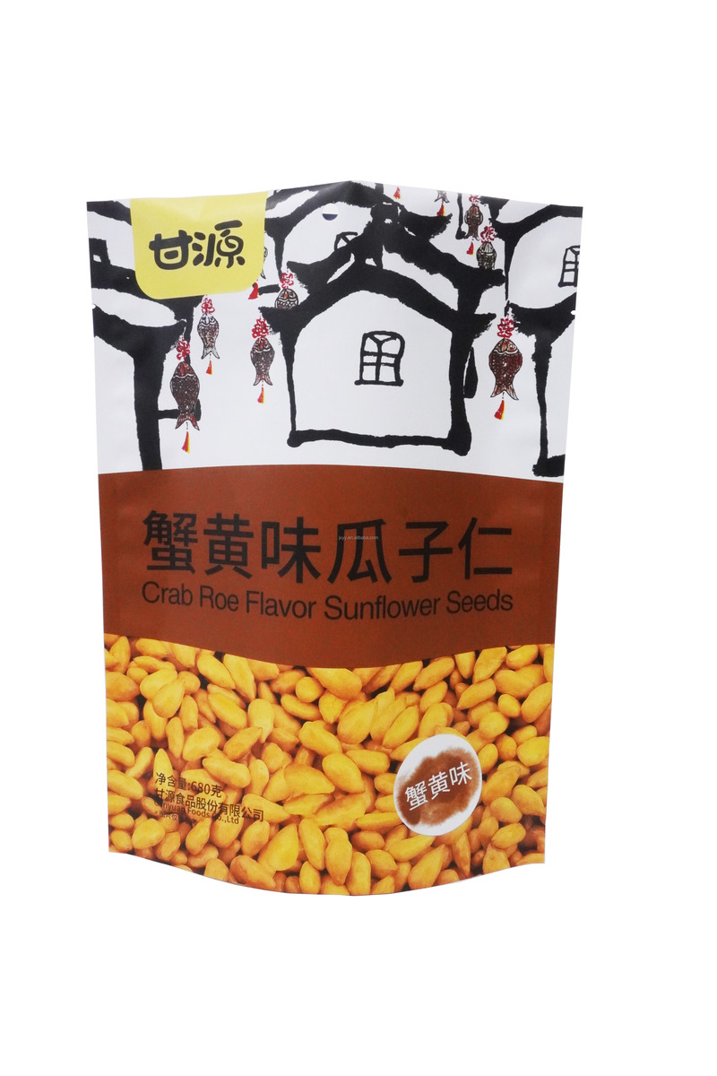 Security Food Packaging Stand Pouch Packing Peanuts And Sunflows Seeds Packaging Bag