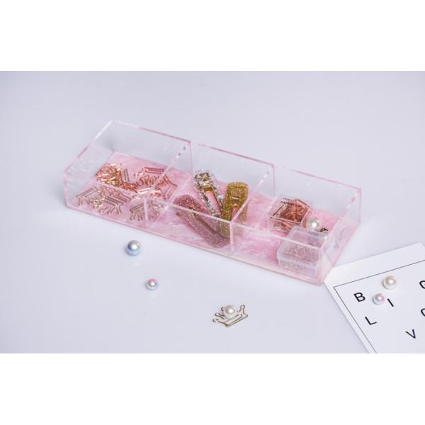 China 3 Section Multipurpose 3mm Acrylic Desk Organizer Tray factory