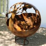 800mm Diameter Rustic Red Outdoor Corten Steel Fireplace Pit Or Customized