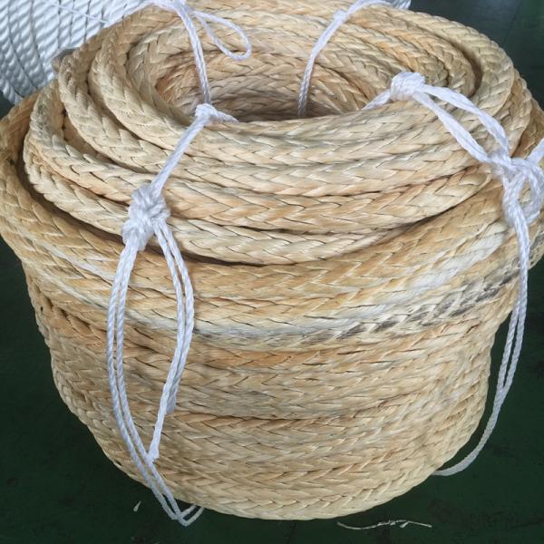 China 60mm Ultra High Molecular Weight Polyethylene Rope 12 Strand MBL Mooring Rope factory