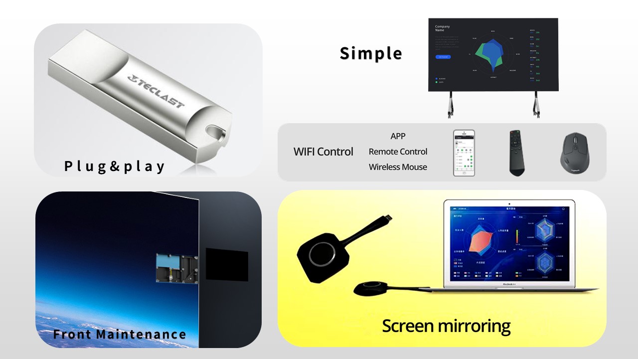 Conference HD 16:9 Led Tv Display 216 inch Remote Control Movable Led Screen