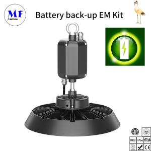China 150W-300W IP66 UFO LED High Bay Light With Emergency Kit Battery For Sports Arena Indoor Stadium Parking Garage factory