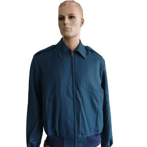 China Customizable Fabric Standard Blue Uniform Jacket With 2 Pockets Winter Waterproof Breathable Polyester Military Jacket factory
