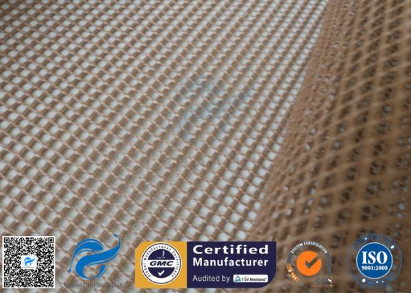 PTFE Coated Fiberglass Mesh Fabric 600g 4x4mm Brown Conveyor Belt