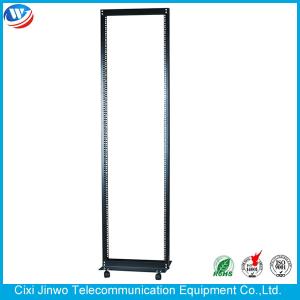 China 200KG 2 Post Open Rack With Castors RAL9004 Black 45U factory