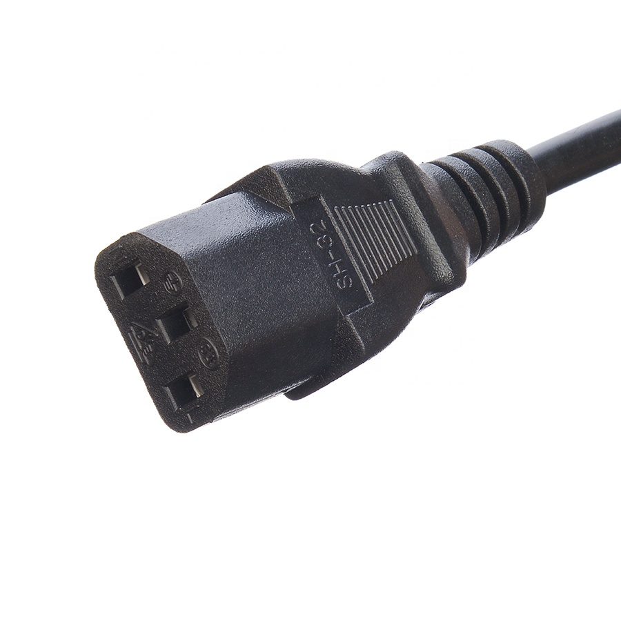 Home Appliance Oxygen Free Bared Stranded Copper 3 Pin 16A Plug Power Cord C13 Connector Black Italia Standard Power Cord
