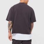 Mens 100% Cotton Boxy Fit Blank T-shirt Custom Tee Logo Streetwear Oversized