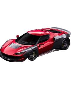 China Red Ferrari 296 Automobile Body Kit ZE Style Diffuser Carbon Fiber Front Lip Spoiler factory