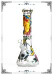 13.5 Inches 7MM Beaker Glass Smoking Tube With Snake Art On Glass