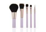 6 Piece Travel Makeup Brush Set With Plastic Handle , Synthetic Hair Makeup