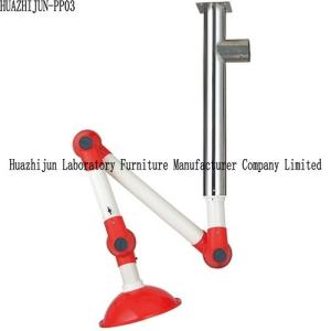 China Wall Mounted Laboratory Fittings Fume Extractor Exhaust Arms 304 SS Center Bolt factory