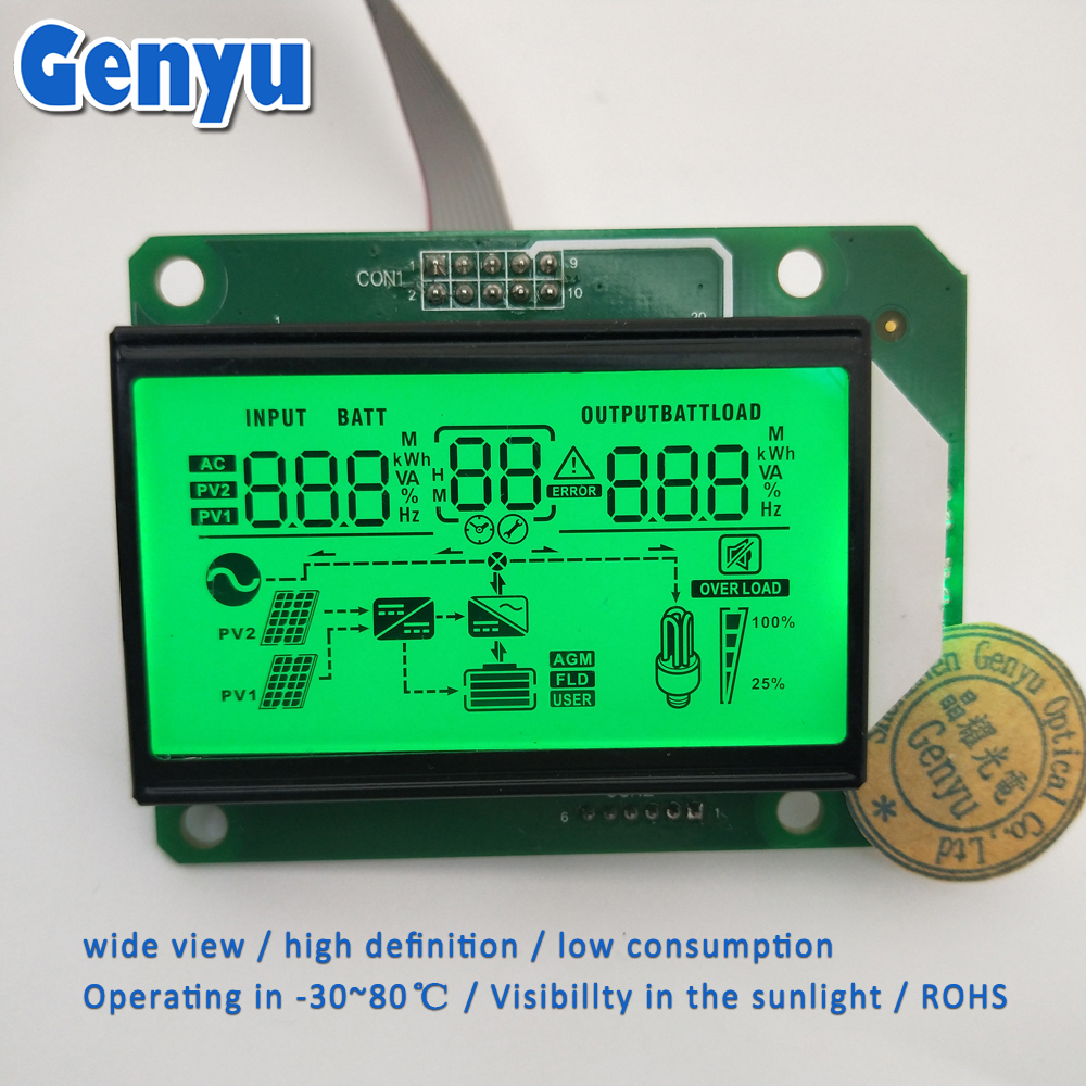 Monochrome HTN 7 Segment Display with 6 O' Clock Viewing Angle Customized Size