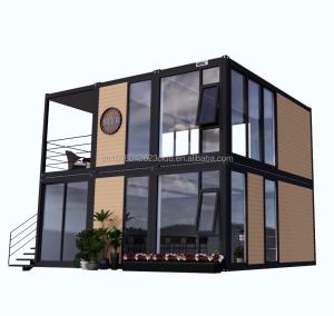 China Modern Wooden Appearance Flat Packaging Mobile House Steel Frame Galvanized Steel Bending 180g for 10ft 20ft Container factory