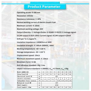 Accurate -50-120C UBRE-O4Y LVDT Linear Displacement Sensor for Automobile