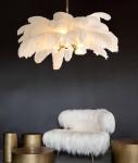 Changeable Brightness Art Deco G9 Ostrich Feather Chandelier