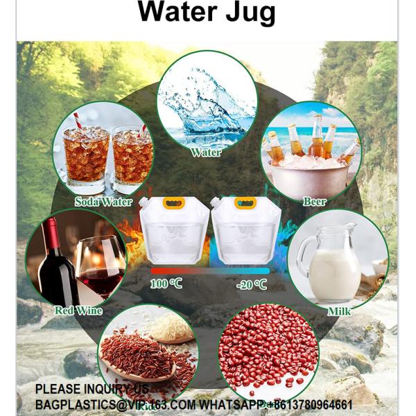Wholesale Portable 5L 10L Water Bag With Dispenser Valve Stand Up Plastic Spout Pouch Camping Outdoor Water Bag