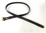 Vintage Pin Buckle 130cm Women Brown Leather Belts
