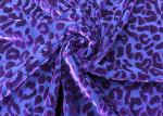 220GSM 94% Polyester Burnt Out Velvet Fabric for Garment Purple Leopard Print