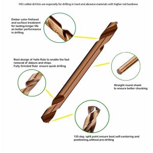 HSS M35 Co5% Double End Drill Bit 135° Split Point