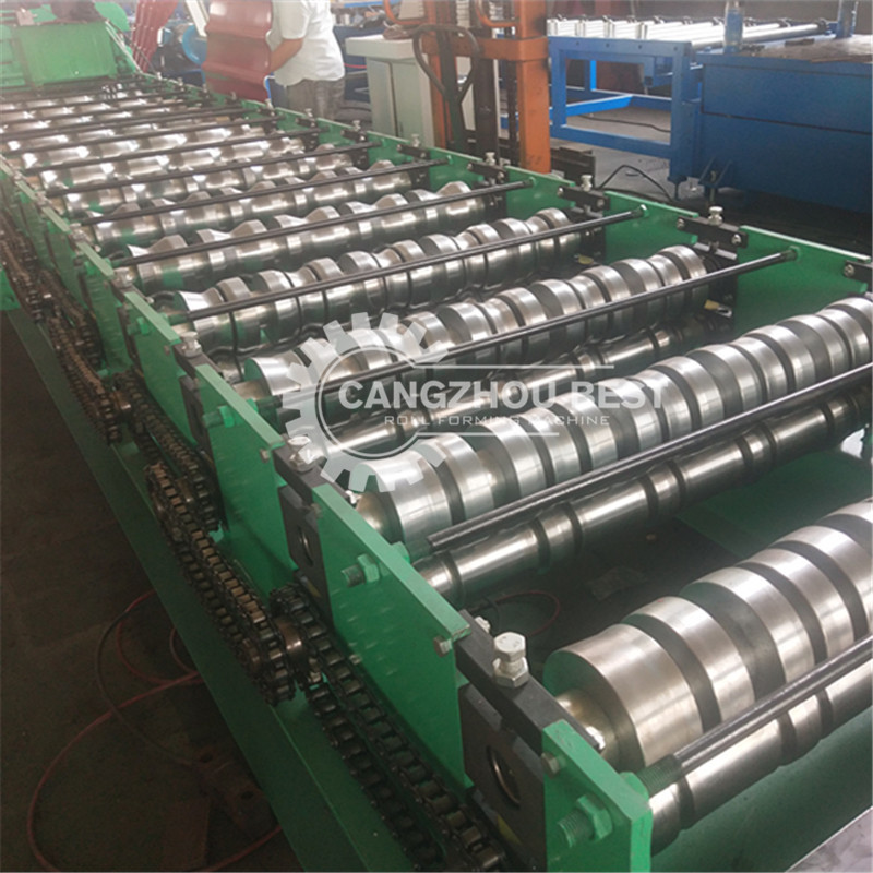 Trapezoid Steel Coil 740mm Roof Tile Roll Forming Machine For PPGI Material