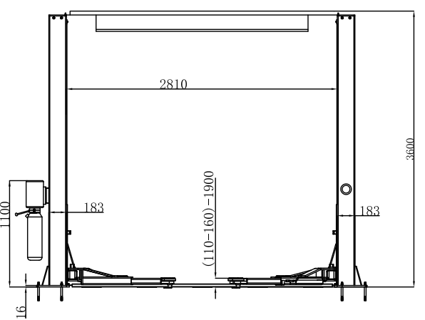 220V/1Ph Portable 2 Post Car Lifts For Home Garage Capacity 4000Kg