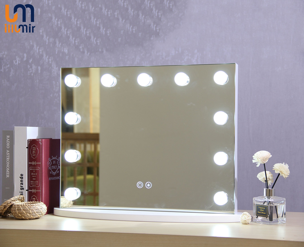 Adjustable Makeup Vanity Mirror With Lights 24 Bulbs Aluminum Frame