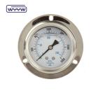 Hydraulic Pressure Gauge Flange SS304 Glycerine Or Silicome Filled Manometer