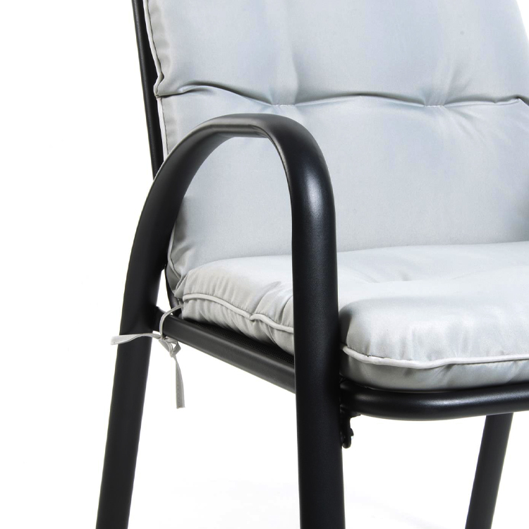 Leisure Outdoor Furniture Removable Stackable Folding Iron Metal Chair with Arm