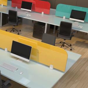 China Eco-friendly 6mm Decorative Lacquered Glass Workstation Partitions for Workstations factory